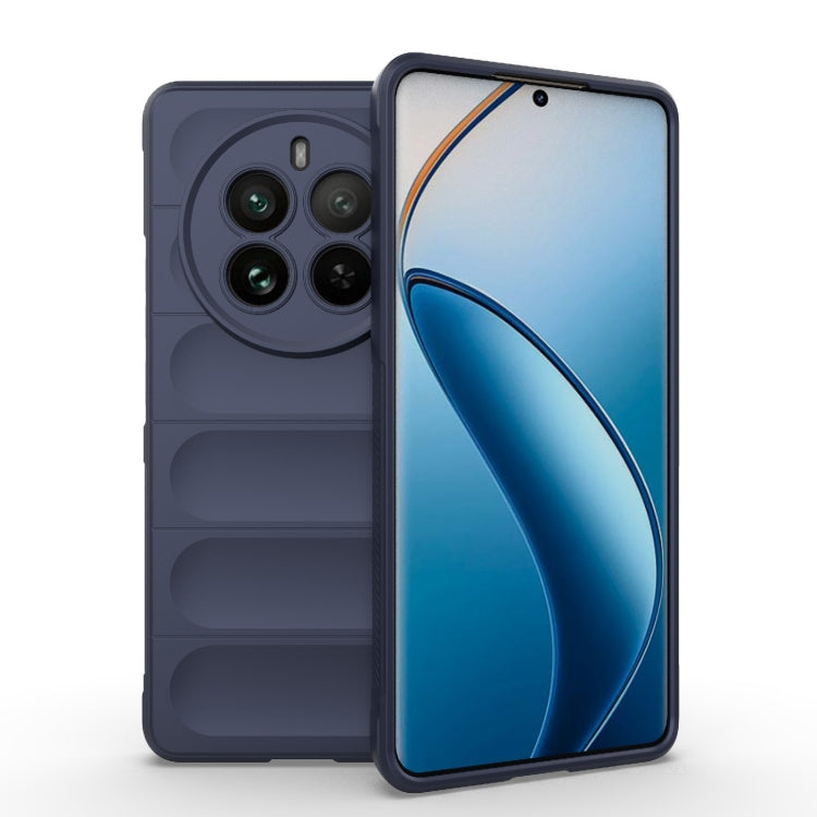 For Realme 12 Pro 5G / 12 Pro+ Magic Shield TPU + Flannel Phone Case(Dark Blue) - Realme Cases by buy2fix | Online Shopping UK | buy2fix