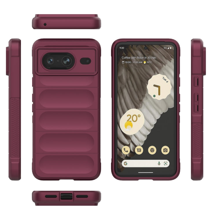 For Google Pixel 8 5G Magic Shield TPU + Flannel Phone Case(White) - Google Cases by buy2fix | Online Shopping UK | buy2fix