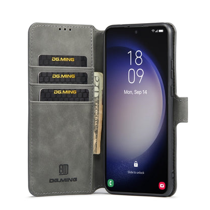 For Samsung Galaxy S23+ 5G DG.MING Retro Oil Edge Flip Leather Phone Case(Grey) - Galaxy S23+ 5G Cases by DG.MING | Online Shopping UK | buy2fix