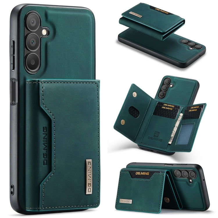 For Samsung Galaxy A15 5G / A15 4G DG.MING M2 Series 3-Fold Multi Card Bag + Magnetic Phone Case(Green) - Galaxy Phone Cases by DG.MING | Online Shopping UK | buy2fix