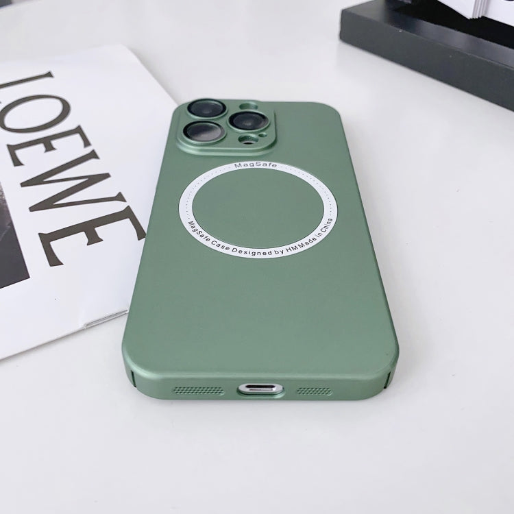 For iPhone 14 Plus Magsafe Magnetic PC Shockproof Phone Case With Camera Lens(Green) - iPhone 14 Plus Cases by buy2fix | Online Shopping UK | buy2fix