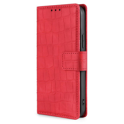 For Xiaomi Redmi Note 13 4G Skin Feel Crocodile Magnetic Clasp Leather Phone Case(Red) - Note 13 Cases by buy2fix | Online Shopping UK | buy2fix