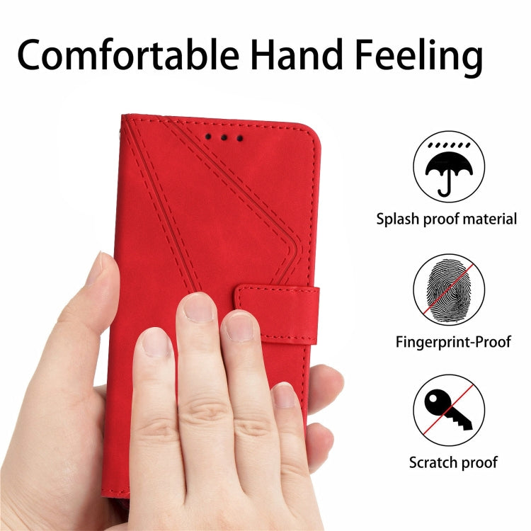 For Honor 80 Stitching Embossed Leather Phone Case(Red) - Honor Cases by buy2fix | Online Shopping UK | buy2fix