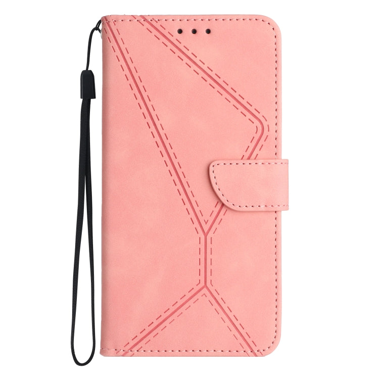 For Motorola Moto G Power 5G 2024 Stitching Embossed Leather Phone Case(Pink) - Motorola Cases by buy2fix | Online Shopping UK | buy2fix