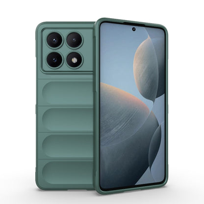 For Xiaomi Redmi K70E 5G Magic Shield TPU + Flannel Phone Case(Dark Green) - K70E Cases by buy2fix | Online Shopping UK | buy2fix