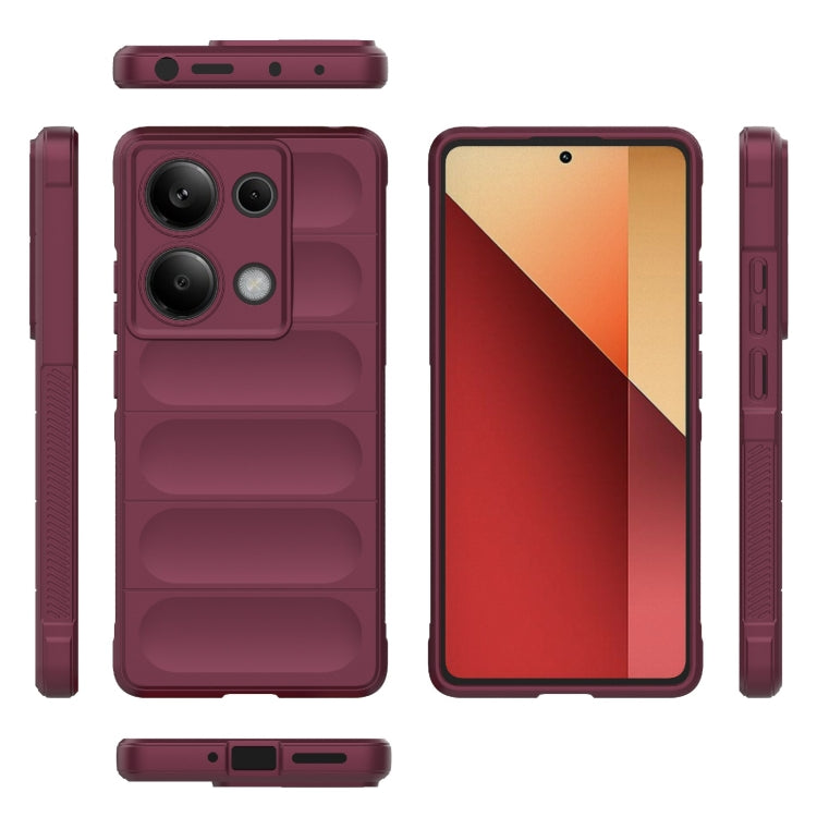 For Xiaomi Redmi Note 13 Pro 4G Global Magic Shield TPU + Flannel Phone Case(Wine Red) - Note 13 Pro Cases by buy2fix | Online Shopping UK | buy2fix