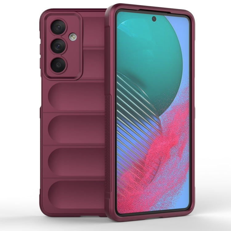 For Samsung Galaxy M54 5G Magic Shield TPU + Flannel Phone Case(Wine Red) - Galaxy Phone Cases by buy2fix | Online Shopping UK | buy2fix