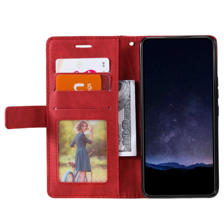 For Xiaomi Redmi Note 13 5G Skin Feel Splicing Leather Phone Case(Red) - Note 13 Cases by buy2fix | Online Shopping UK | buy2fix