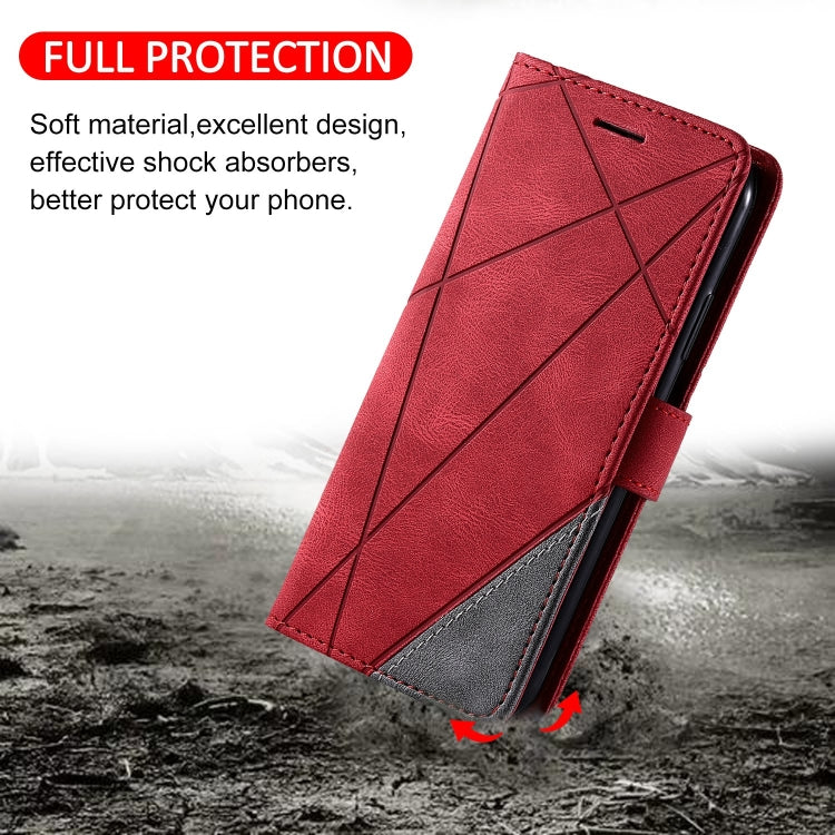 For Xiaomi Redmi Note 13 5G Skin Feel Splicing Leather Phone Case(Red) - Note 13 Cases by buy2fix | Online Shopping UK | buy2fix