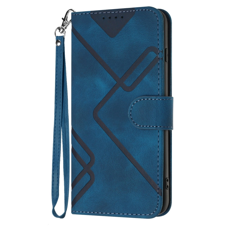 For Xiaomi Redmi 9C/9C NFC/Poco C3 Line Pattern Skin Feel Leather Phone Case(Royal Blue) - Xiaomi Cases by buy2fix | Online Shopping UK | buy2fix