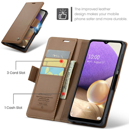 For Samsung Galaxy A32 5G / M32 5G CaseMe 023 Butterfly Buckle Litchi Texture RFID Anti-theft Leather Phone Case(Brown) - Galaxy Phone Cases by CaseMe | Online Shopping UK | buy2fix