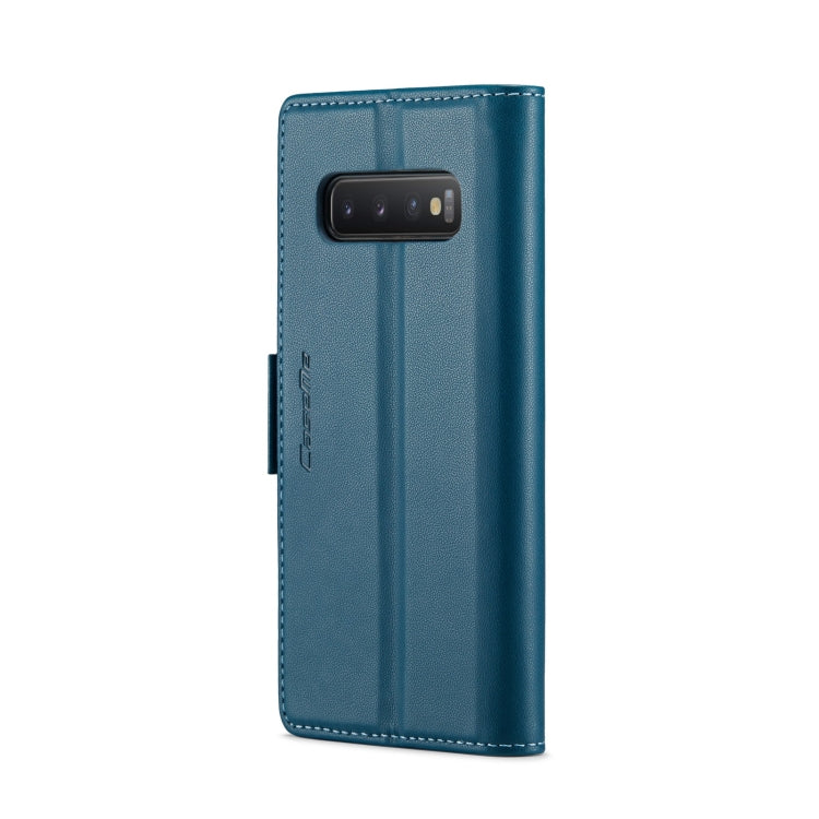 For Samsung Galaxy S10+ CaseMe 023 Butterfly Buckle Litchi Texture RFID Anti-theft Leather Phone Case(Blue) - Galaxy Phone Cases by CaseMe | Online Shopping UK | buy2fix
