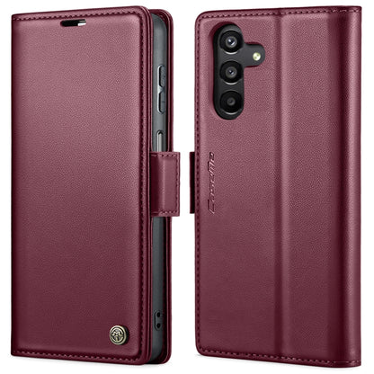 For Samsung Galaxy A24 4G CaseMe 023 Butterfly Buckle Litchi Texture RFID Anti-theft Leather Phone Case(Wine Red) - Galaxy Phone Cases by CaseMe | Online Shopping UK | buy2fix