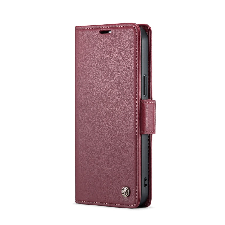 For iPhone 15 Pro CaseMe 023 Butterfly Buckle Litchi Texture RFID Anti-theft Leather Phone Case(Wine Red) - iPhone 15 Pro Cases by CaseMe | Online Shopping UK | buy2fix