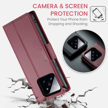 For Xiaomi 14 CaseMe 023 Butterfly Buckle Litchi Texture RFID Anti-theft Leather Phone Case(Wine Red) - 14 Cases by CaseMe | Online Shopping UK | buy2fix