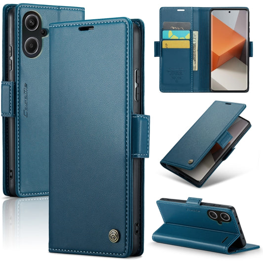 For Xiaomi Redmi Note 13 Pro+ 5G CaseMe 023 Butterfly Buckle Litchi Texture RFID Anti-theft Leather Phone Case(Blue) - Xiaomi Cases by CaseMe | Online Shopping UK | buy2fix