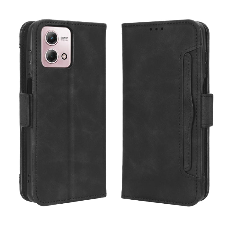 For Motorola Moto G Stylus 4G 2023 Skin Feel Calf Texture Card Slots Leather Phone Case(Black) - Motorola Cases by buy2fix | Online Shopping UK | buy2fix