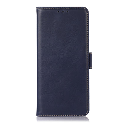 For OPPO Reno11 5G Global Crazy Horse Top Layer Cowhide Leather Phone Case(Blue) - Reno11 Cases by buy2fix | Online Shopping UK | buy2fix