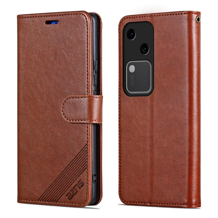 For vivo S18 AZNS Sheepskin Texture Flip Leather Phone Case(Brown) - S18 Cases by AZNS | Online Shopping UK | buy2fix