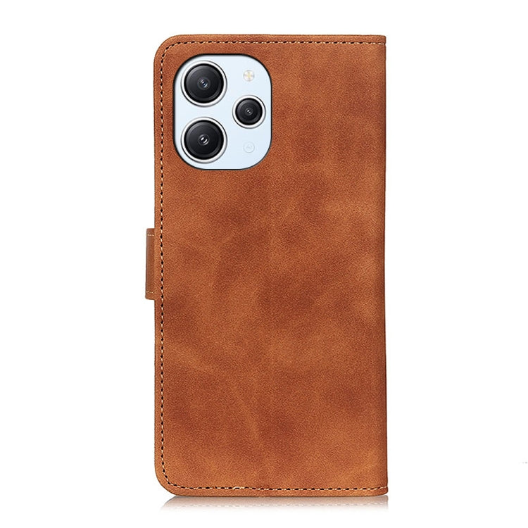 For Xiaomi Redmi 12 4G KHAZNEH Retro Texture Flip Leather Phone Case(Brown) - Xiaomi Cases by buy2fix | Online Shopping UK | buy2fix