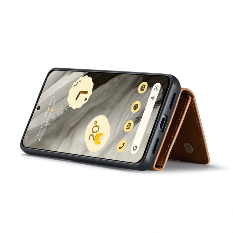 For Google Pixel 8 DG.MING M1 Series 3-Fold Multi Card Wallet + Magnetic Phone Case(Brown) - Google Cases by DG.MING | Online Shopping UK | buy2fix