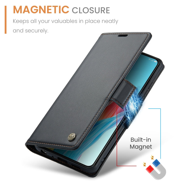 For OPPO A78 4G CaseMe 023 Butterfly Buckle Litchi Texture RFID Anti-theft Leather Phone Case(Black) - OPPO Cases by CaseMe | Online Shopping UK | buy2fix