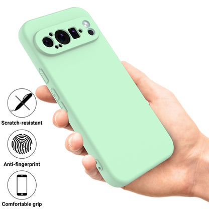 For Google Pixel 9 Pro XL Pure Color Liquid Silicone Shockproof Phone Case(Green) - Google Cases by buy2fix | Online Shopping UK | buy2fix