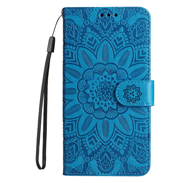 For Xiaomi Redmi K70 / K70 Pro Embossed Sunflower Leather Phone Case(Blue) - K70 Pro Cases by buy2fix | Online Shopping UK | buy2fix