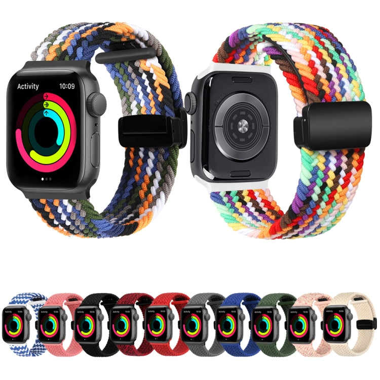 Magnetic Fold Clasp Woven Watch Band For Apple Watch 3 42mm(Black) - Watch Bands by buy2fix | Online Shopping UK | buy2fix