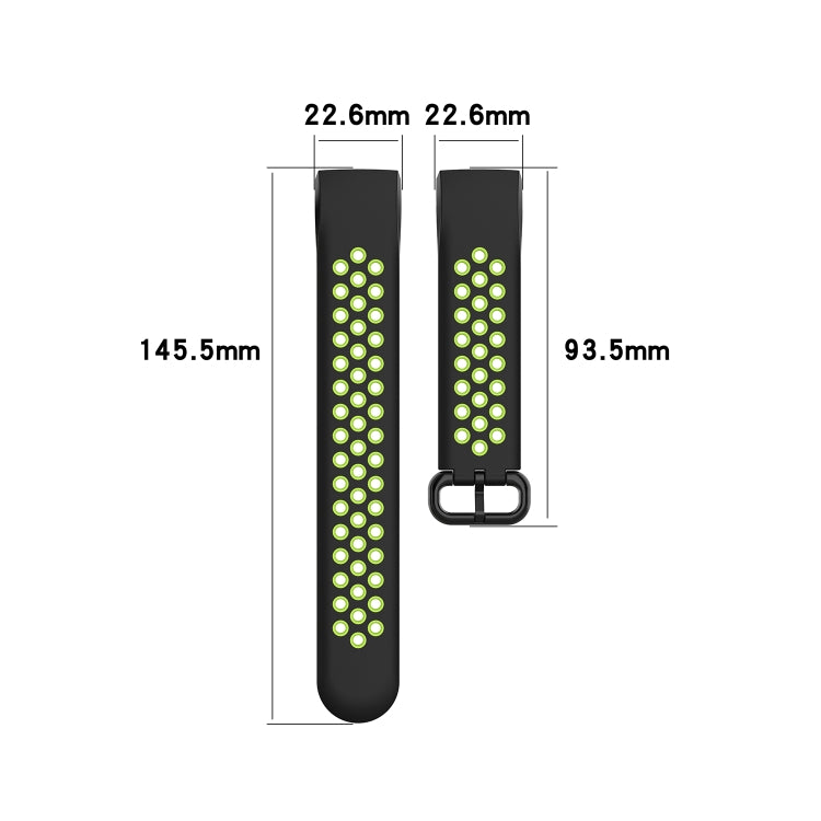 For Fitbit Charge 4 / Charge 3 / Charge 3 SE Watch Button Two Colors Silicone Replacement Strap Watchband(Black Pink) - Watch Bands by buy2fix | Online Shopping UK | buy2fix