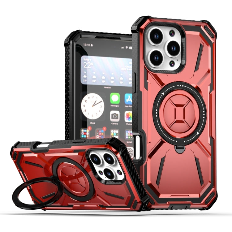 For iPhone 16 Pro Max Armor Series Holder Phone Case(Red) - iPhone 16 Pro Max Cases by buy2fix | Online Shopping UK | buy2fix