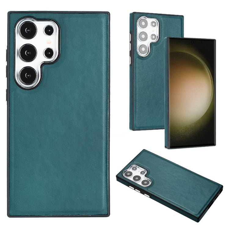 For Samsung Galaxy S24 Ultra 5G Leather Texture Full Coverage Phone Case(Green) - Galaxy S24 Ultra 5G Cases by buy2fix | Online Shopping UK | buy2fix