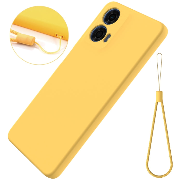 For Motorola Moto G24 Power Pure Color Liquid Silicone Shockproof Phone Case(Yellow) - Motorola Cases by buy2fix | Online Shopping UK | buy2fix