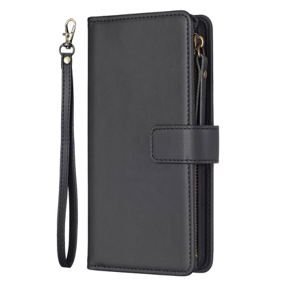 For Samsung Galaxy S23 FE 5G 9 Card Slots Zipper Wallet Leather Flip Phone Case(Black) - Galaxy S23 FE 5G Cases by buy2fix | Online Shopping UK | buy2fix