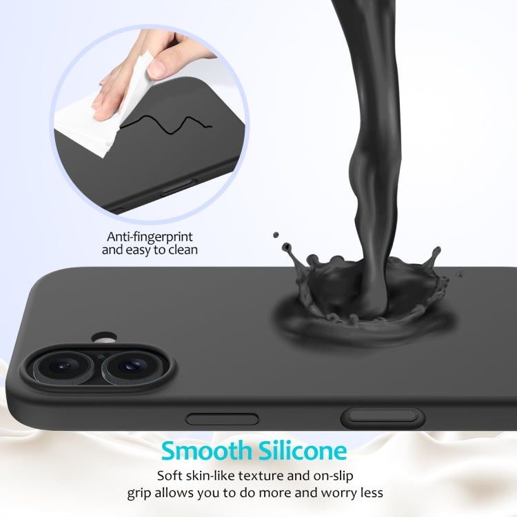 For iPhone 16 Plus Solid Color Silicone Phone Case(Black) - More iPhone Cases by buy2fix | Online Shopping UK | buy2fix