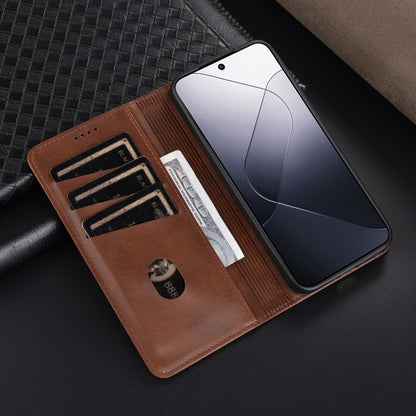 For Xiaomi 14 AZNS Magnetic Calf Texture Flip Leather Phone Case(Black) - 14 Cases by AZNS | Online Shopping UK | buy2fix