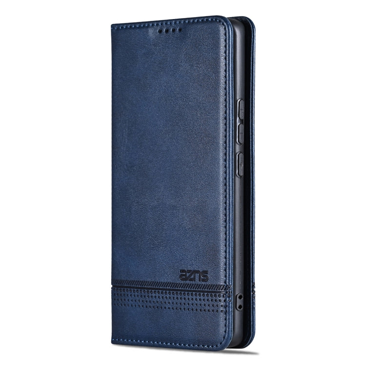 For Xiaomi Redmi Note 13 4G AZNS Magnetic Calf Texture Flip Leather Phone Case(Dark Blue) - Note 13 Cases by AZNS | Online Shopping UK | buy2fix