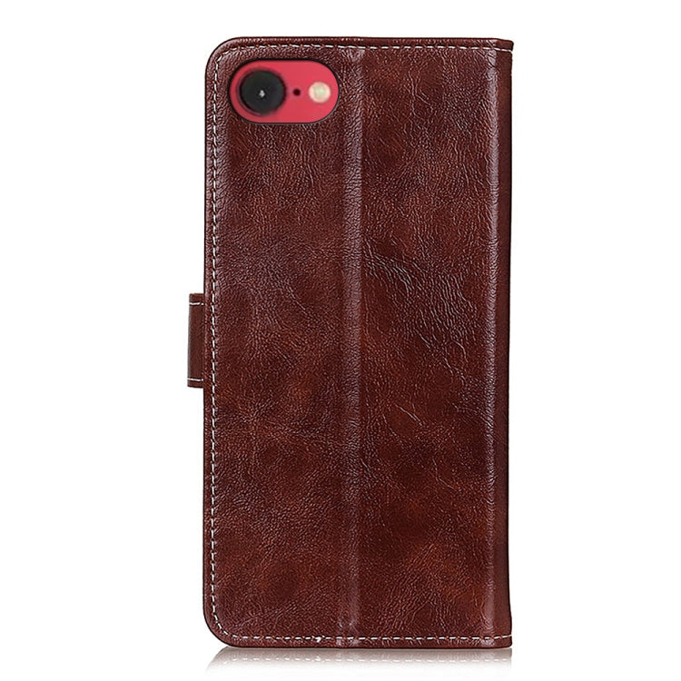 For iPhone 16e Retro Crazy Horse Texture Horizontal Flip Leather Phone Case(Brown) - iPhone 16e Cases by buy2fix | Online Shopping UK | buy2fix