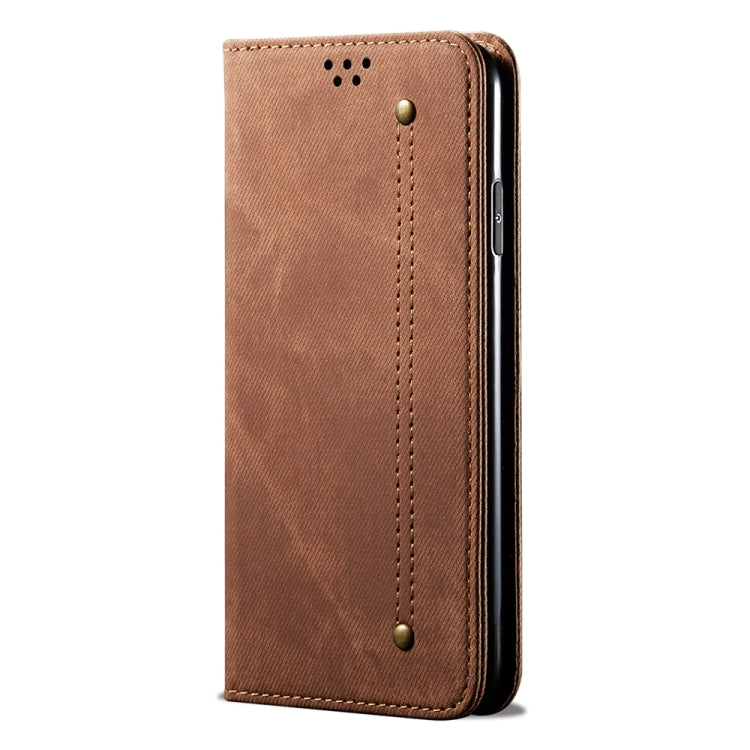 For Honor Magic6 Lite / X9b 5G Denim Texture Flip Leather Phone Case(Brown) - Honor Cases by buy2fix | Online Shopping UK | buy2fix