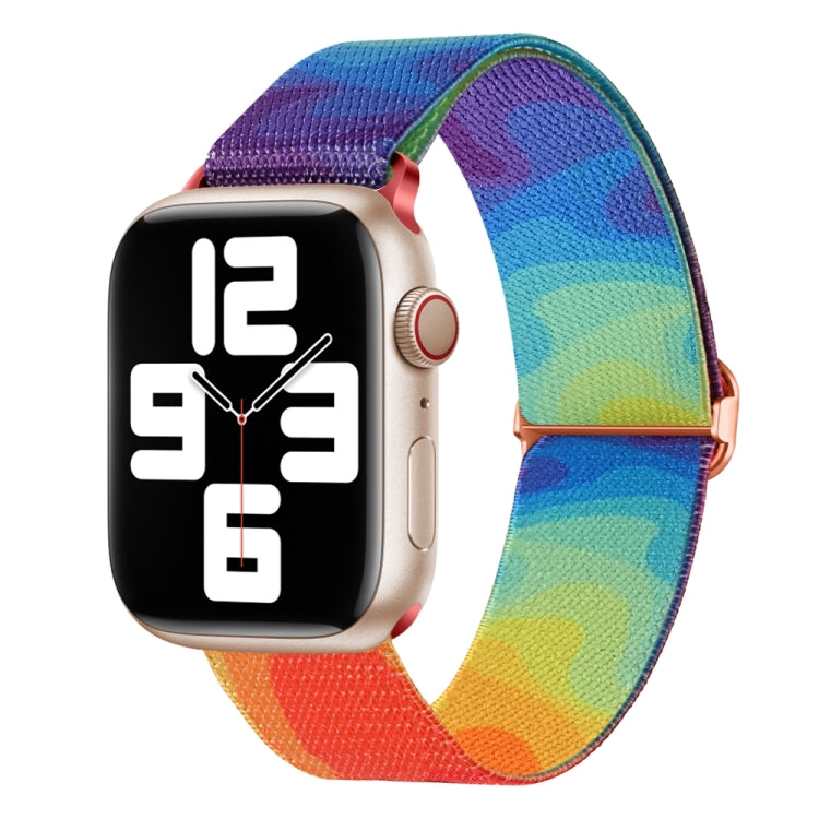 For Apple Watch Ultra 49mm Painted Pattern Nylon Replacement Watch Band(Liquid Colorful) - Watch Bands by buy2fix | Online Shopping UK | buy2fix