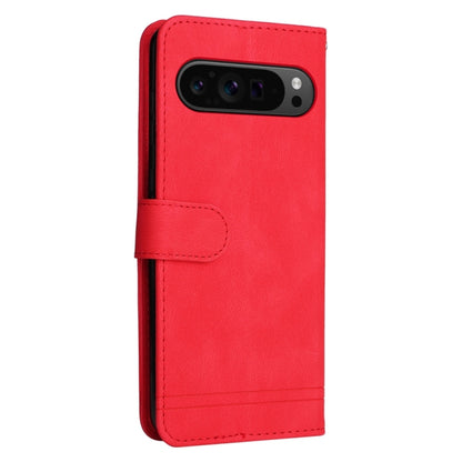 For Google Pixel 9 Pro Skin Feel Life Tree Metal Button Leather Phone Case(Red) - Google Cases by buy2fix | Online Shopping UK | buy2fix