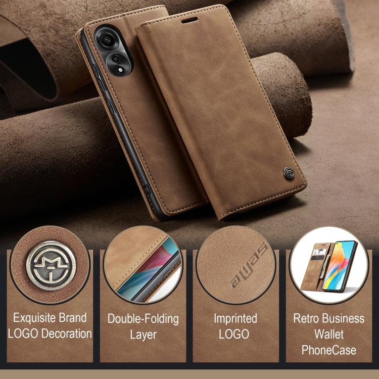 For OPPO A78 4G CaseMe 013 Multifunctional Horizontal Flip Leather Phone Case(Brown) - OPPO Cases by CaseMe | Online Shopping UK | buy2fix