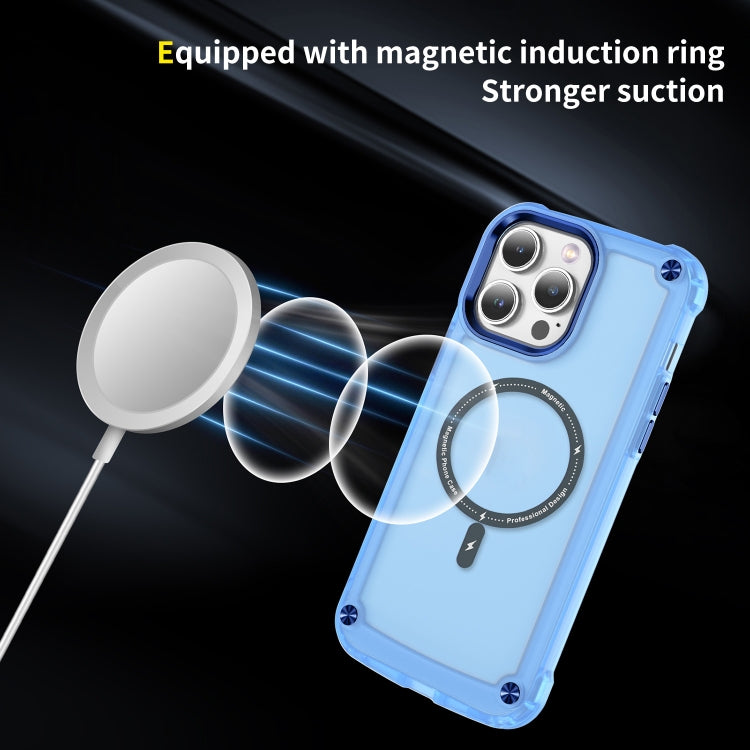 For iPhone 13 Pro Max Skin Feel TPU + PC MagSafe Magnetic Phone Case(Transparent Blue) - iPhone 13 Pro Max Cases by buy2fix | Online Shopping UK | buy2fix