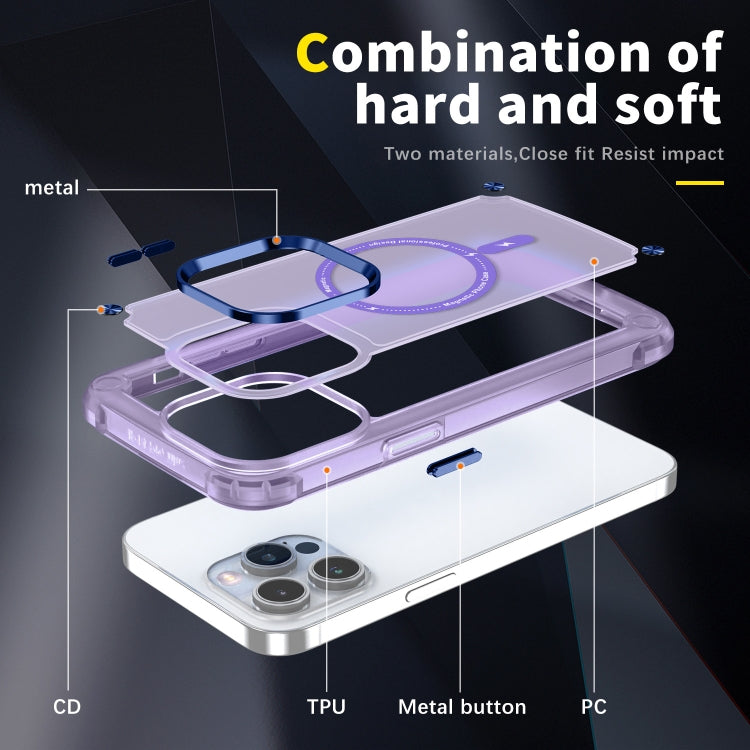 For iPhone 11 Pro Skin Feel TPU + PC MagSafe Magnetic Phone Case(Transparent Purple) - iPhone 11 Pro Cases by buy2fix | Online Shopping UK | buy2fix