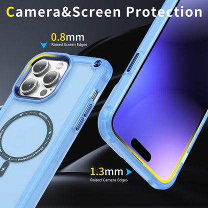 For iPhone 16 Pro Skin Feel TPU + PC MagSafe Magnetic Phone Case(Transparent Blue) - iPhone 16 Pro Cases by buy2fix | Online Shopping UK | buy2fix