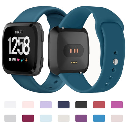 For Fitbit Versa 2 / Fitbit Versa / Fitbit Versa Lite Solid Color Silicone Watch Band, Size:L(White) - Watch Bands by buy2fix | Online Shopping UK | buy2fix