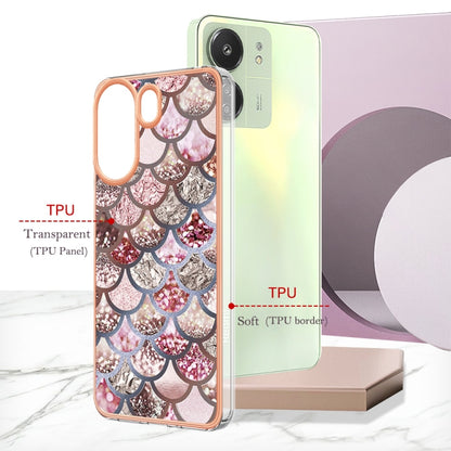 For Xiaomi Redmi 13C 4G Electroplating IMD TPU Phone Case(Pink Scales) - 13C Cases by buy2fix | Online Shopping UK | buy2fix