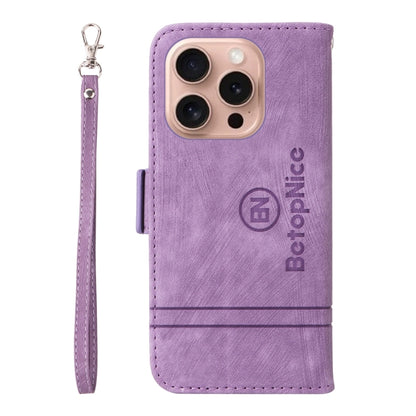 For iPhone 16 Pro BETOPNICE Dual-side Buckle Leather Phone Case(Purple) - iPhone 16 Pro Cases by BETOPNICE | Online Shopping UK | buy2fix