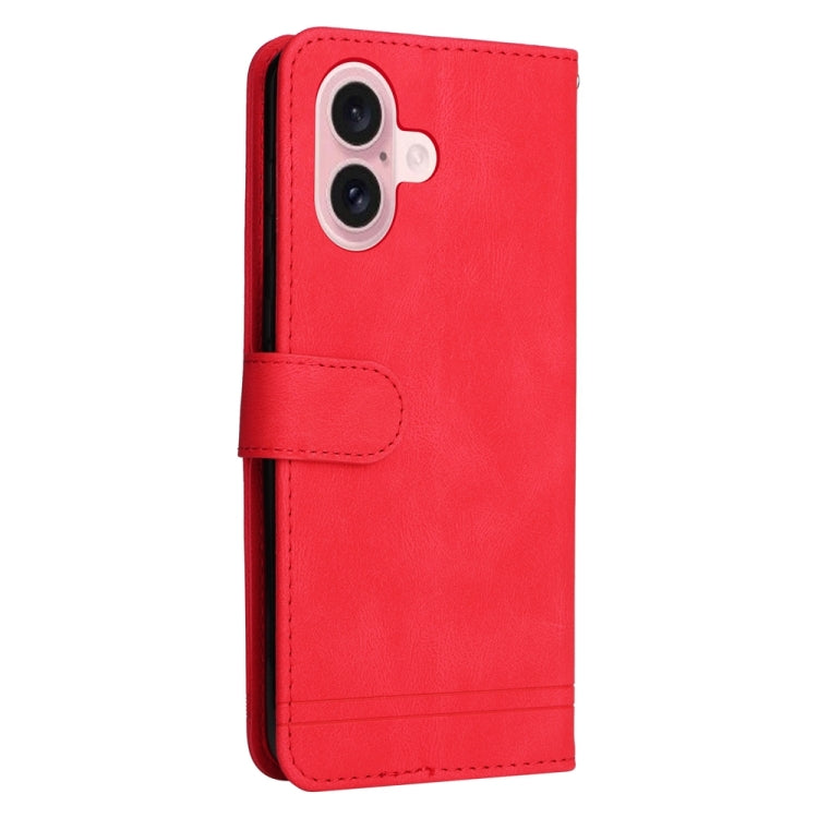 For iPhone 16 Skin Feel Life Tree Leather Phone Case(Red) - iPhone 16 Cases by buy2fix | Online Shopping UK | buy2fix