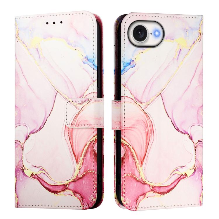 For iPhone SE 2024 PT003 Marble Pattern Flip Leather Phone Case(Rose Gold LS005) - More iPhone Cases by buy2fix | Online Shopping UK | buy2fix